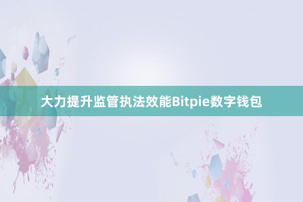 大力提升监管执法效能Bitpie数字钱包