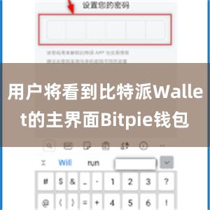 用户将看到比特派Wallet的主界面Bitpie钱包